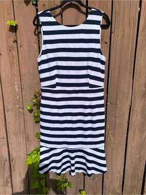 NWT Banana Republic Navy and White Striped Midi Dress